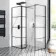 Munich Matt Black Grid 8mm Walk In Shower Enclosure 800mm & 700mm Glass with Pivotal Return Panel