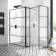 Munich Matt Black Grid 8mm Walk In Shower Enclosure 1400mm & 700mm Glass with Pivotal Return Panel