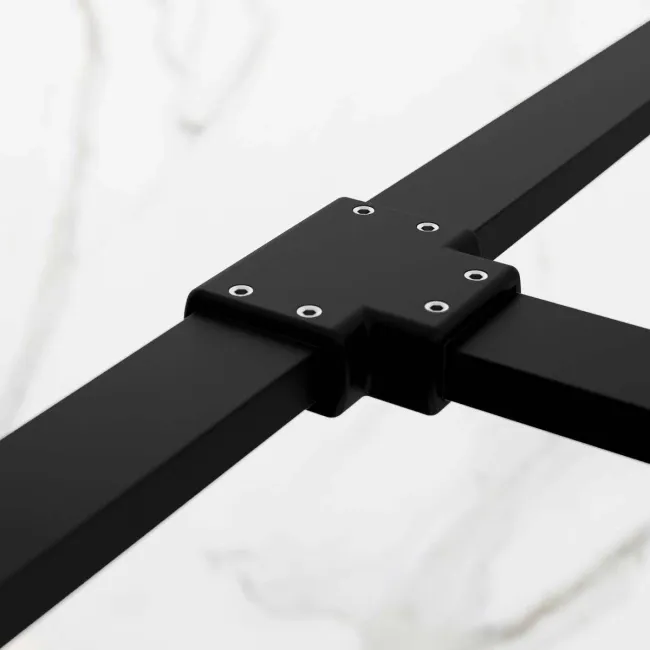 Munich Matt Black Grid 8mm Walk In Shower Enclosure 800mm & 700mm Glass with Pivotal Return Panel