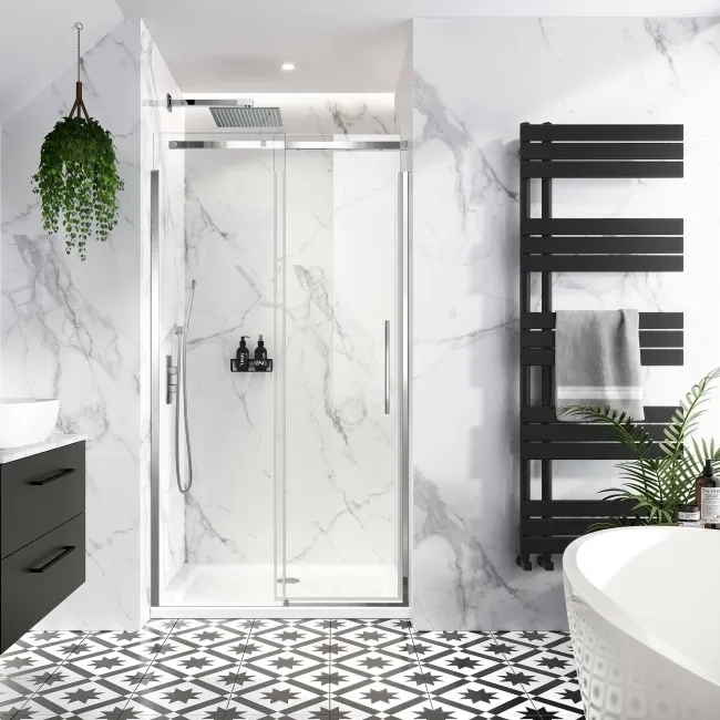 Stockholm Easy Clean 8mm Frameless Sliding Shower Door 1000mm