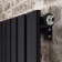 Faro Matt Black Single Flat Panel Vertical Radiator 1600x420mm