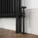 Athens Matt Black Double Column Horizontal Traditional Radiator 600x1190mm