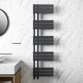 Seville Anthracite Designer Flat Panel Heated Towel Rail 1600x450mm