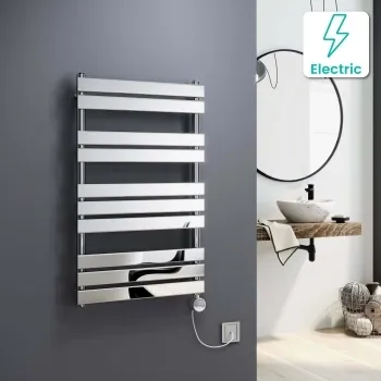 Santorini Electric Chrome Flat Panel Heated Towel Rail 1000x600mm