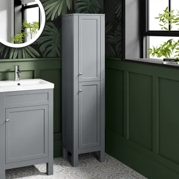 Bermuda Dove Grey Floor Standing Tall Cabinet 1500x350mm