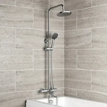 Ballina Round Chrome Thermostatic Bath Filler Shower Set