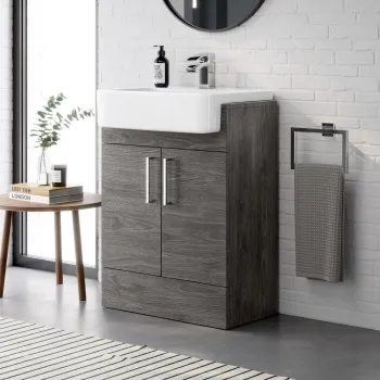 Harper Charcoal Elm Vanity with Semi Recessed Basin 600mm