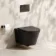 Loma Matt Black Rimless Wall Hung Toilet With Premium Soft Close Seat