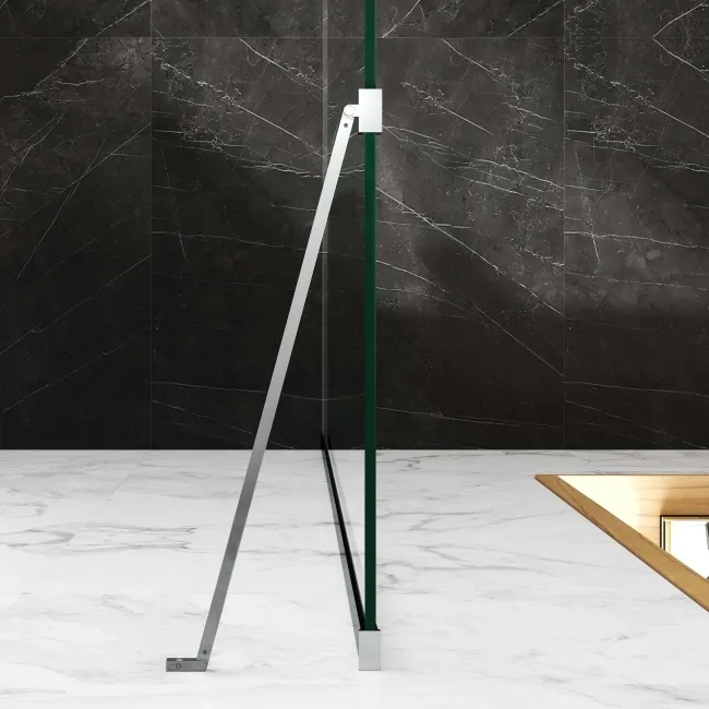 Copenhagen Easy Clean 8mm Wet Room Shower Glass 700mm & 250mm Pivotal Return Panel