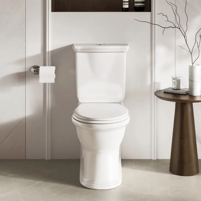 Alma Traditional Rimless Close Coupled Toilet With Premium Soft Close Slim Seat