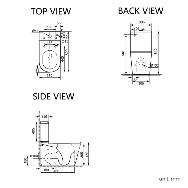 Loma Rimless Fully Back To Wall Close Coupled Toilet With Premium Soft Close Seat