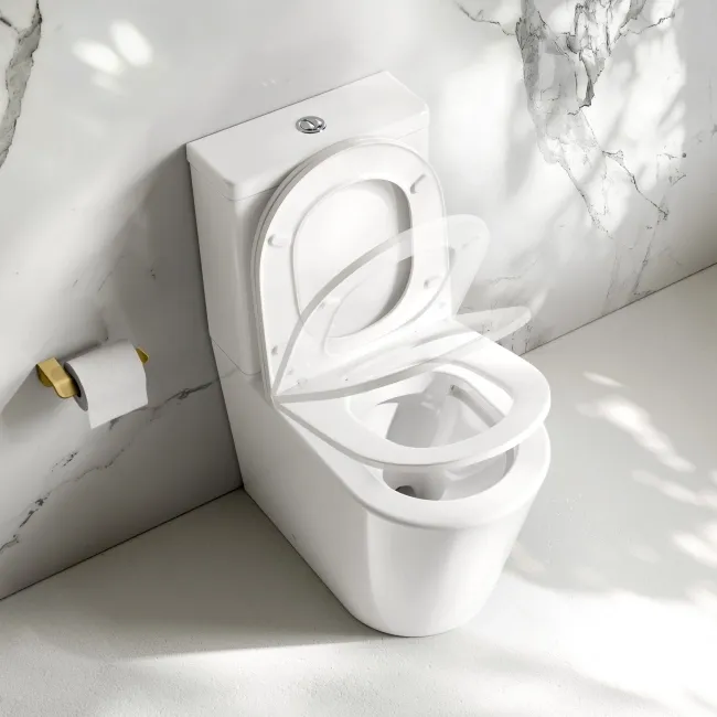 Loma Rimless Fully Back To Wall Close Coupled Toilet With Premium Soft Close Slim Seat