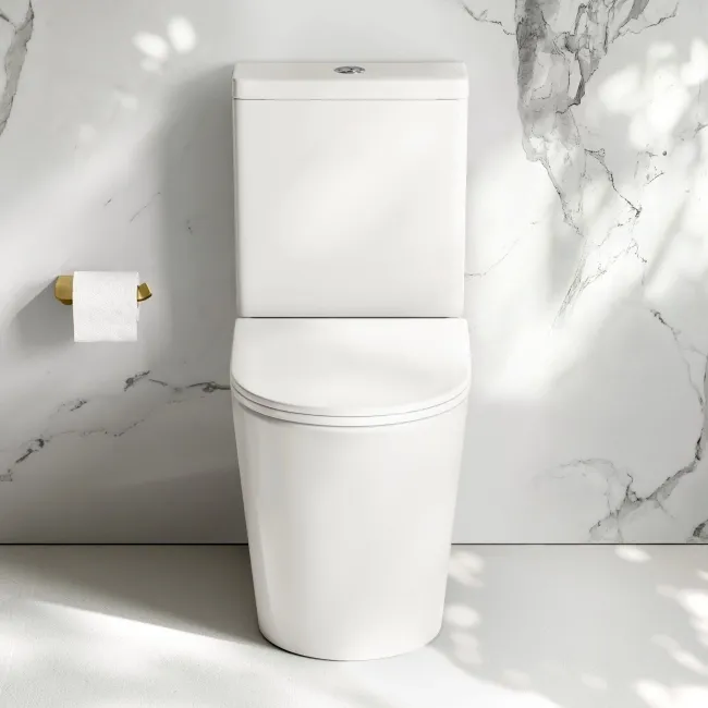 Loma Rimless Comfort Height Close Coupled Toilet With Premium Soft Close Slim Seat
