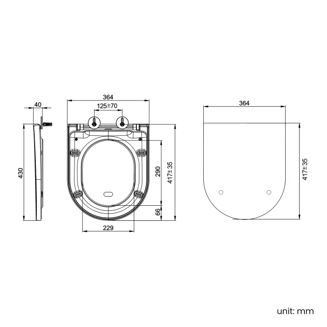 Loma Matt Black Rimless Back To Wall Toilet With Premium Soft Close Seat