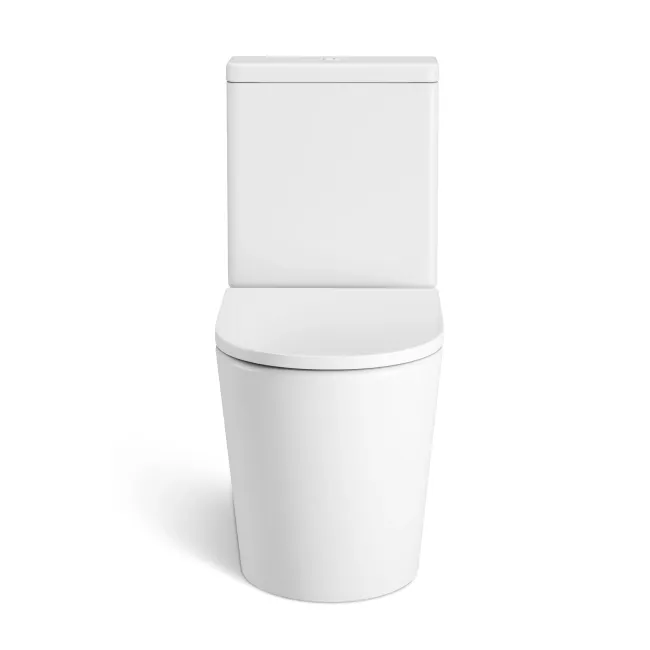 Loma Matt White Rimless Fully Back To Wall Close Coupled Toilet With Premium Soft Close Seat