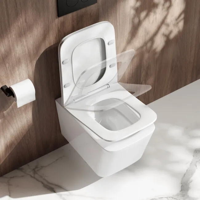 Kent Rimless Tornado Wall Hung Toilet With Premium Soft Close Slim Seat