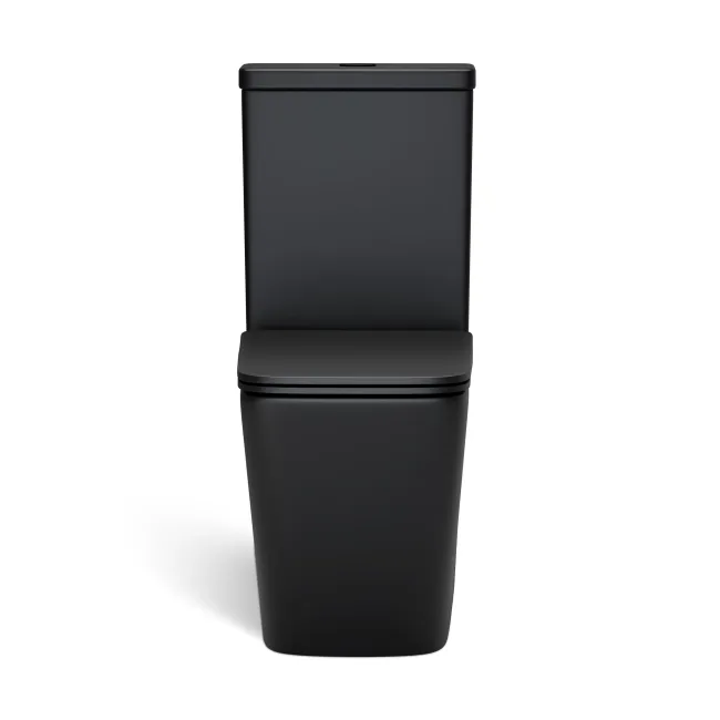 Kent Matt Black Rimless Close Coupled Toilet With Premium Soft Close Slim Seat