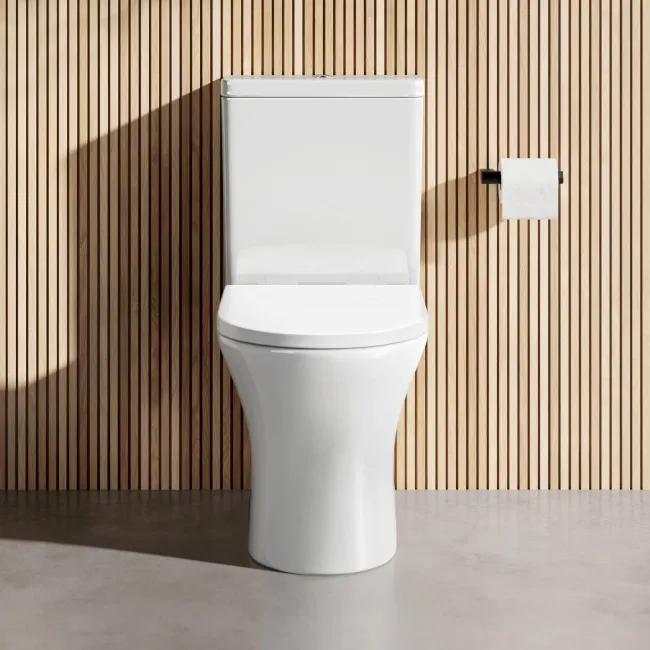 Brooklyn Rimless Fully Back To Wall Close Coupled Toilet With Soft Close Seat