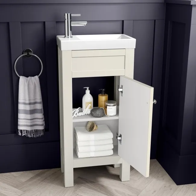 Bermuda Chalk White Cloakroom Basin Vanity 400mm