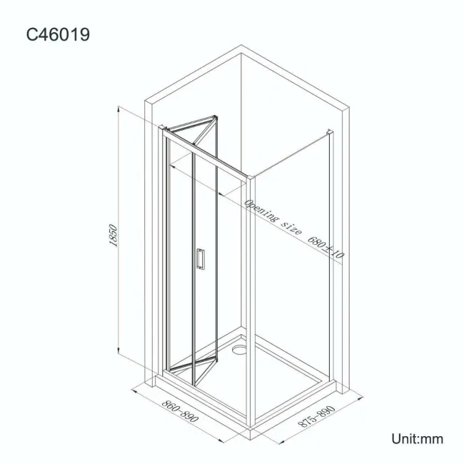 London 6mm Bifold Shower Enclosure 900x900mm