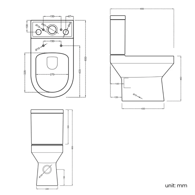 Lodi Rimless Comfort Height Close Coupled Toilet With Slim Soft Close Seat