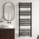 Naples Premium Matt Black Straight Heated Towel Rail 1600x600mm