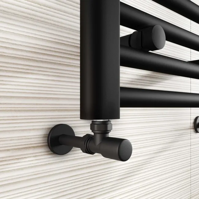 Naples Premium Matt Black Straight Heated Towel Rail 1600x600mm