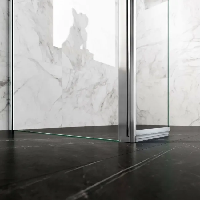 Copenhagen Easy Clean 8mm Wet Room Shower Glass 700mm & 250mm Pivotal Return Panel