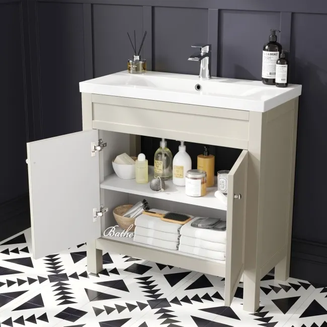 Bermuda Chalk White Combination Vanity Basin and Boston Toilet 1300mm