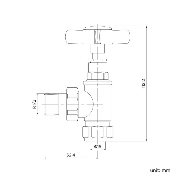 Anthracite Angled Traditional Manual Radiator Valves (Pair) Standard 15mm