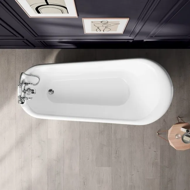 Highbury 1700mm Roll Top Slipper Bath - Chrome Ball Feet
