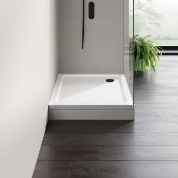 London Rectangular Stone Shower Tray 1000x700mm & Riser Kit