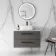 Elba Charcoal Elm Wall Hung Drawer Vanity with Marble Top & Curved Counter Top Basin 800mm - Black Accents