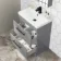 Avon Stone Grey Basin Drawer Vanity 600mm - Black Accents