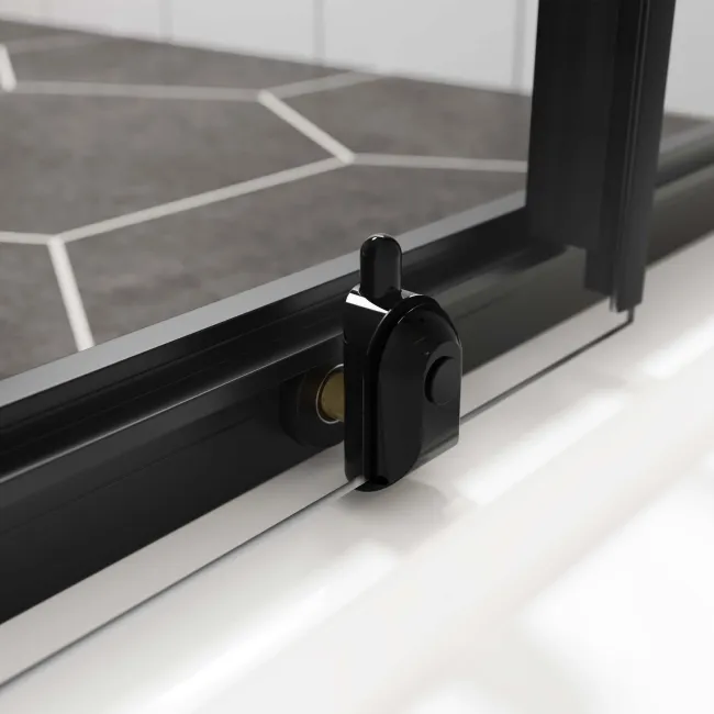 London Matt Black 6mm Sliding Shower Door 1000mm