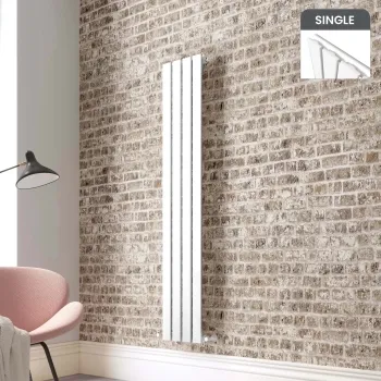 Faro White Single Flat Panel Vertical Radiator 1600x280mm