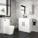 Avon Gloss White Basin Vanity 800mm - Black Accents
