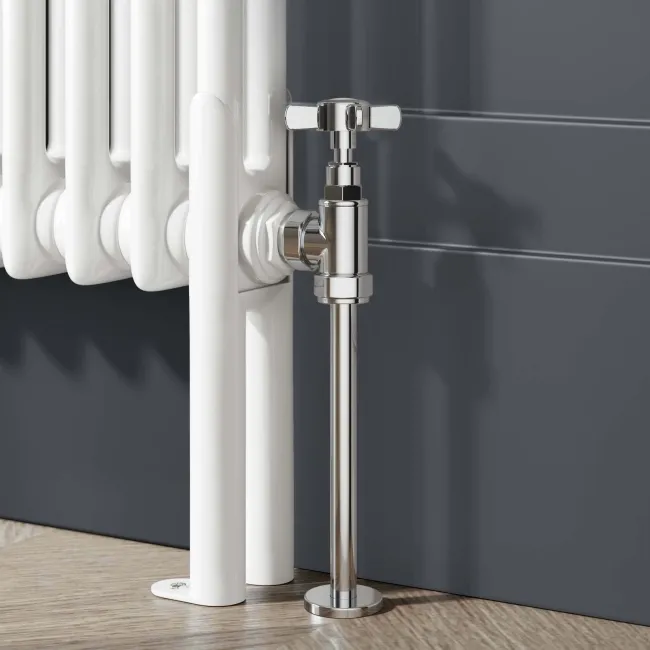 Athens White Double Column Horizontal Traditional Radiator 600x425mm