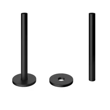 Matt Black Pipe Connectors For Heated Towel Rails & Radiators (Pair) 150mm