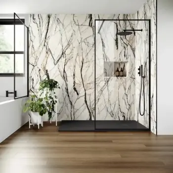 Trepanel Aqua® Gloss Multicolour Onyx Effect PVC Shower Wall Panel