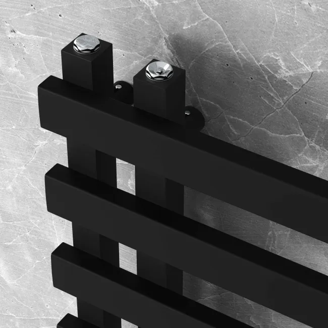 Palermo Matt Black Designer Heated Towel Rail 1600x600mm