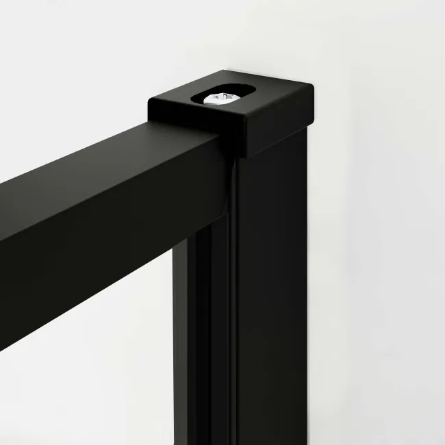 Munich Matt Black Framed Easy Clean 8mm Wet Room Shower Glass Panel 900mm