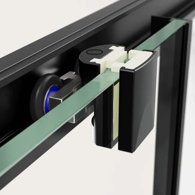 Hamburg Matt Black Easy Clean 8mm Sliding Shower Enclosure 1200x800mm - Easy Fix