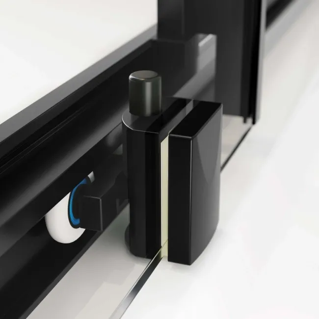 Hamburg Matt Black Easy Clean 8mm Sliding Shower Enclosure 1200x800mm - Easy Fix