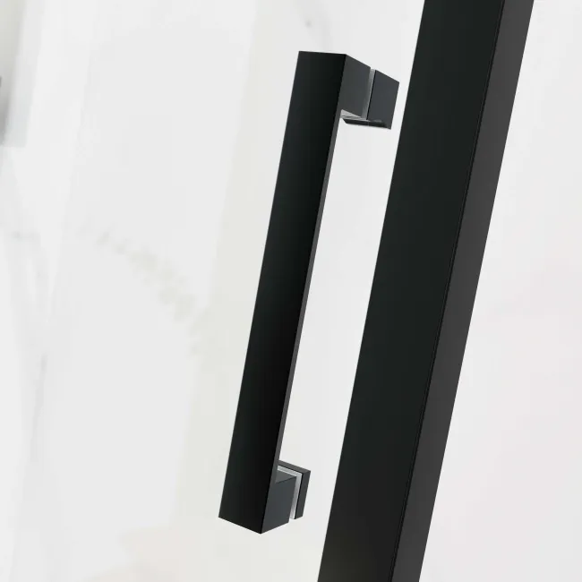 Hamburg Matt Black Easy Clean 8mm Sliding Shower Enclosure 1200x800mm - Easy Fix