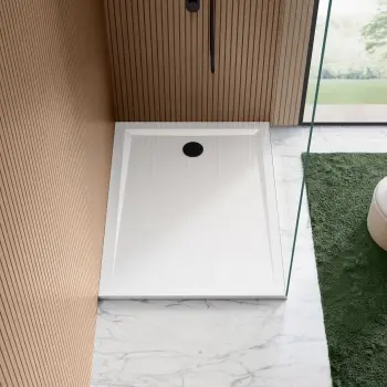 Sydney Low Profile Rectangular Gloss White Stone Shower Tray 1200x700mm