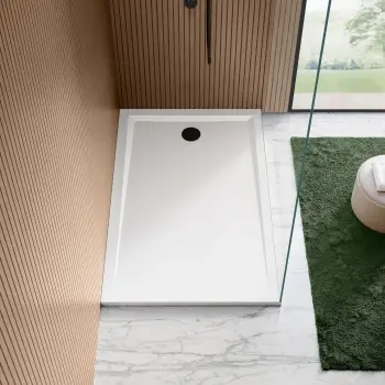 Sydney Low Profile Rectangular Gloss White Stone Shower Tray 1400x900mm
