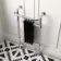 Gibraltar Small Black Traditional Heated Towel Radiator (With Overhanging Rail)