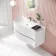 Bali Gloss White Wall Hung Basin Drawer Vanity 1000mm -left Handed