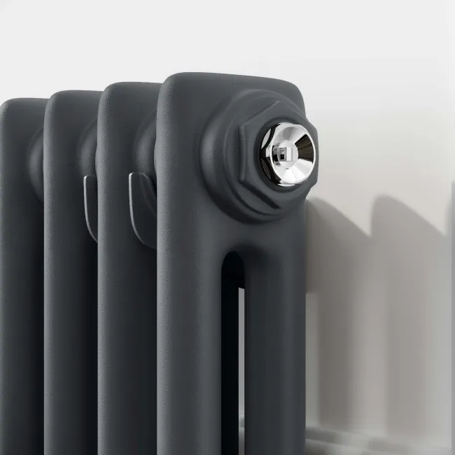 Athens Anthracite Double Column Horizontal Traditional Radiator 600x1415mm